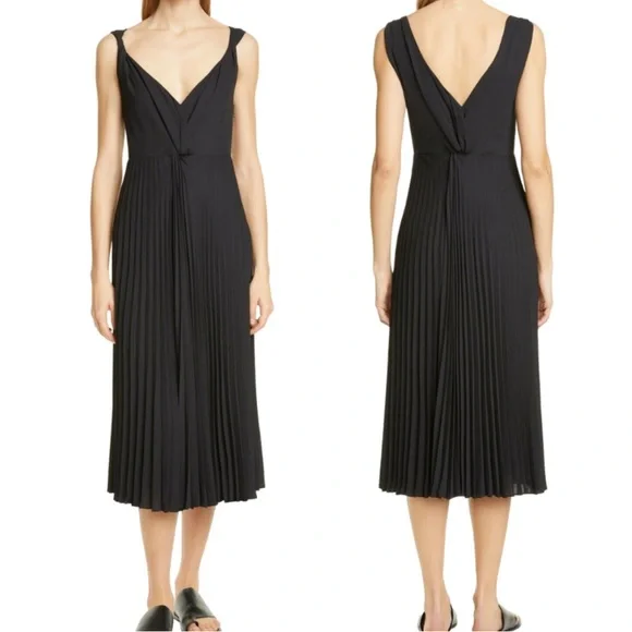 knee length dresses for ladies Noelle Twist Front Pleated Midi Dress main image 1